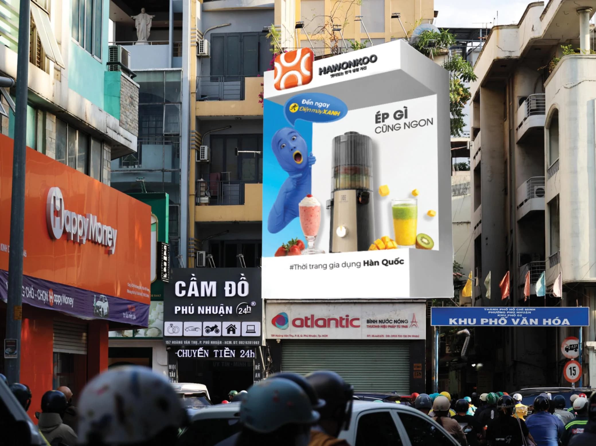 Billboard Hawonkoo × Điện Máy Xanh ban ngày tại Phú Nhuận – 159 Hoàng Văn Thụ, TP.HCM
